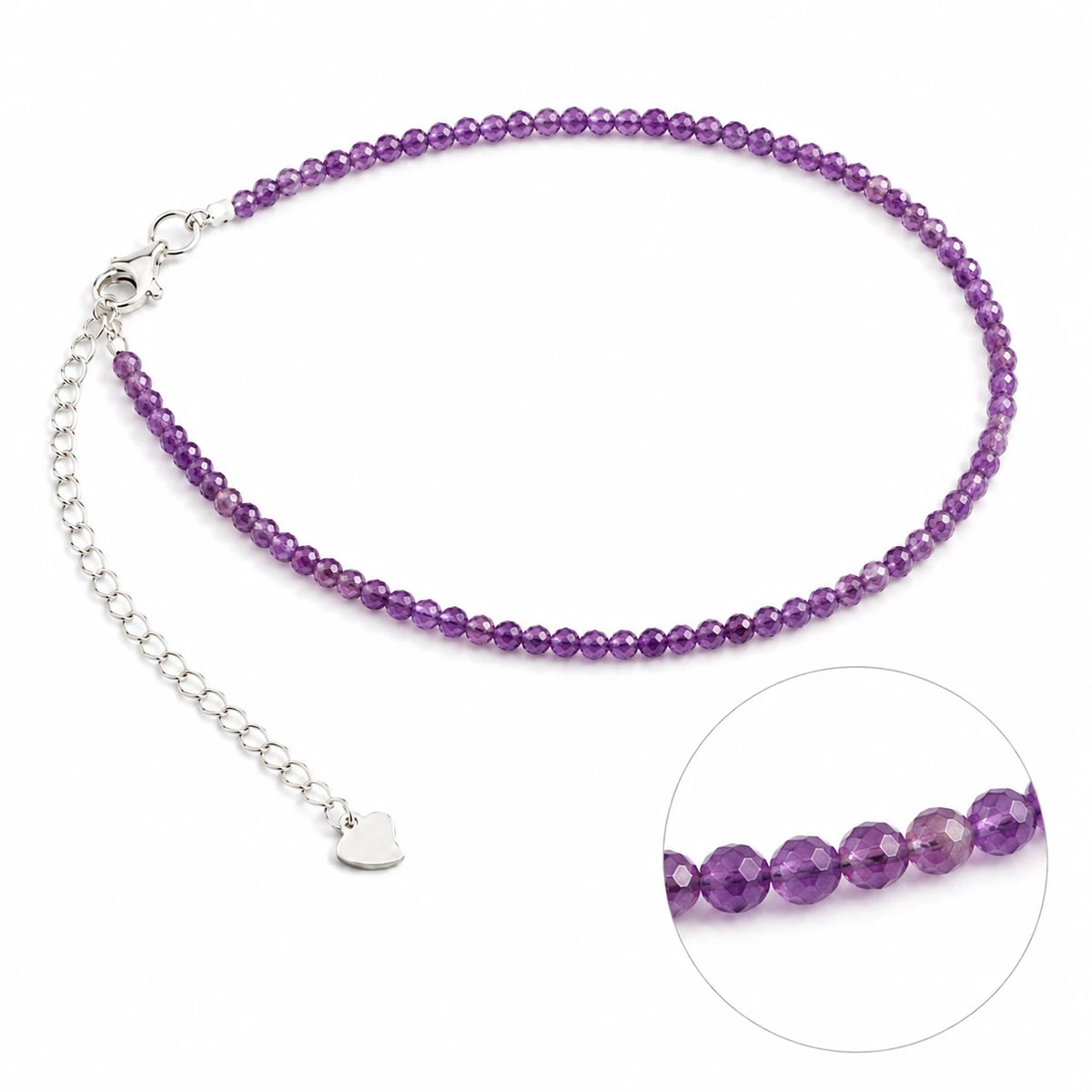 Amethyst Armband mit 925 Silber – Produktansicht