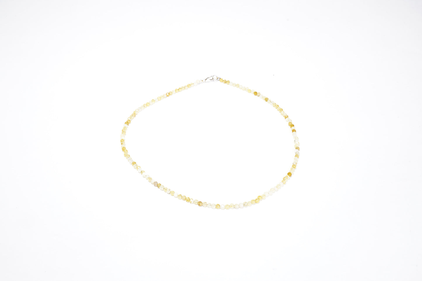 Gelbe Opal Edelstein Halskette ca. 3 mm facettiert mit 925 Silber Verschluss