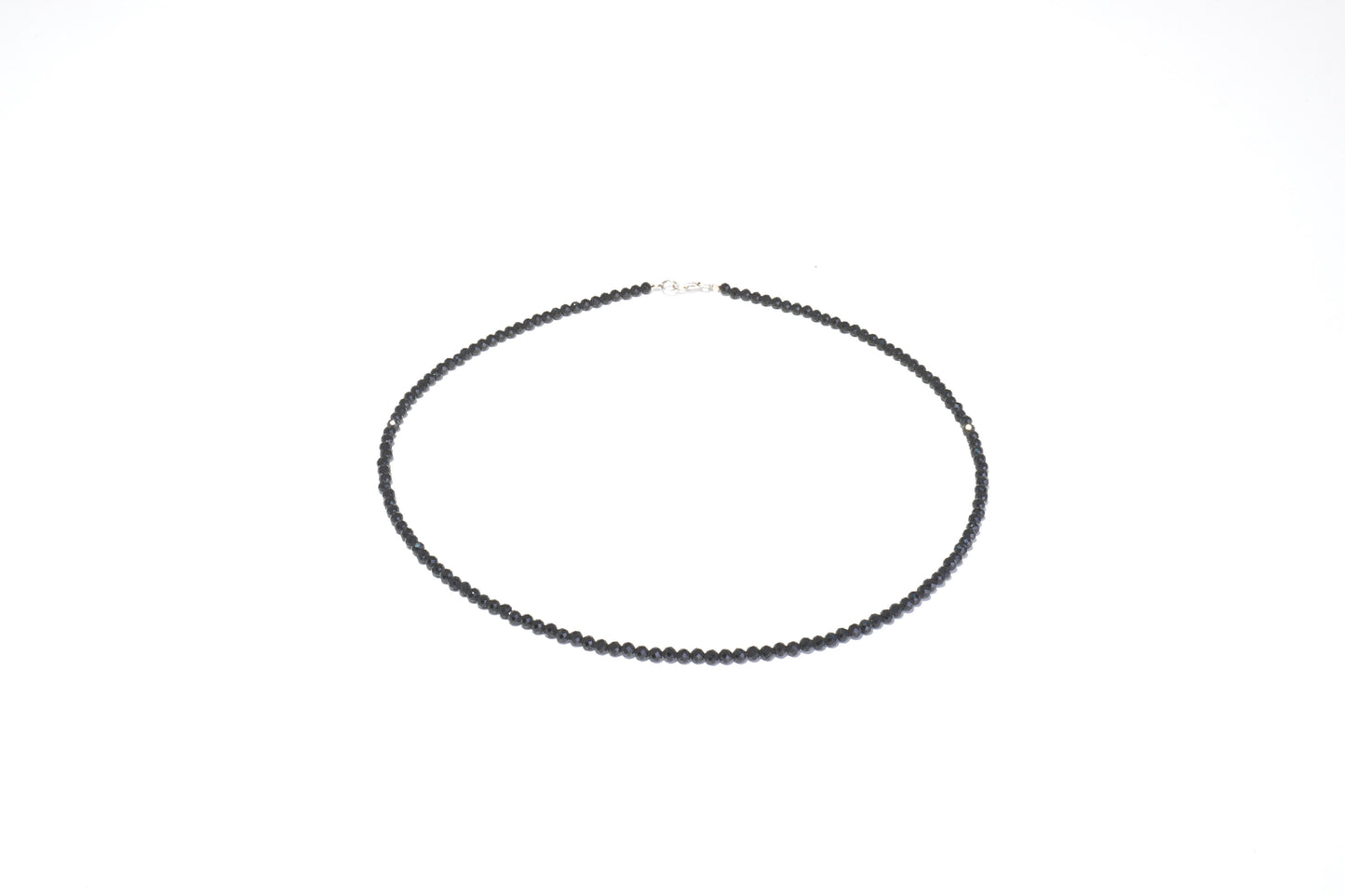 Spinell Edelstein Halskette ca. 3 mm facettiert mit 925 Silber Verschluss
