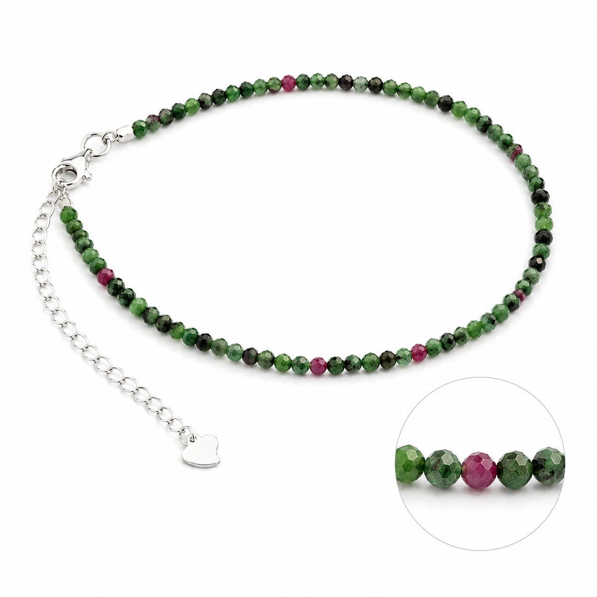 Rubin-Zoisit Armband mit 925 Silber – Produktansicht