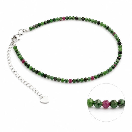 Rubin-Zoisit Armband mit 925 Silber – Produktansicht