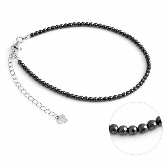 Hämatit Armband mit 925 Silber – Produktansicht