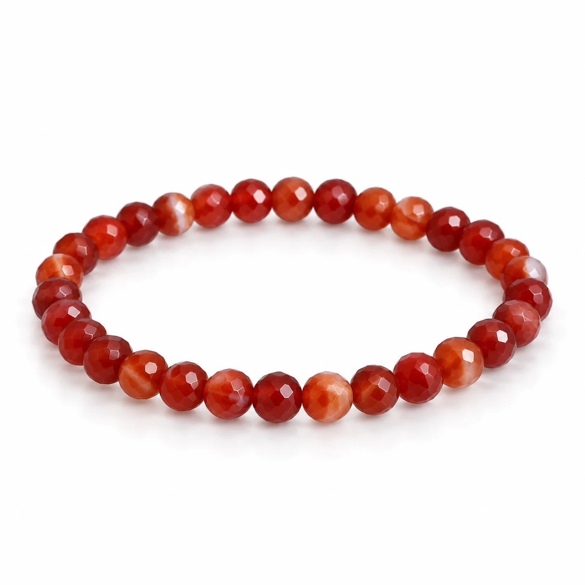 Roter Achat Armband facettiert, 6 mm – Produktansicht