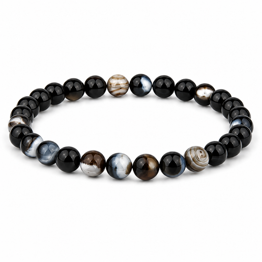 Schwarzes Achat Armband 4 mm / 6 mm / 8 mm