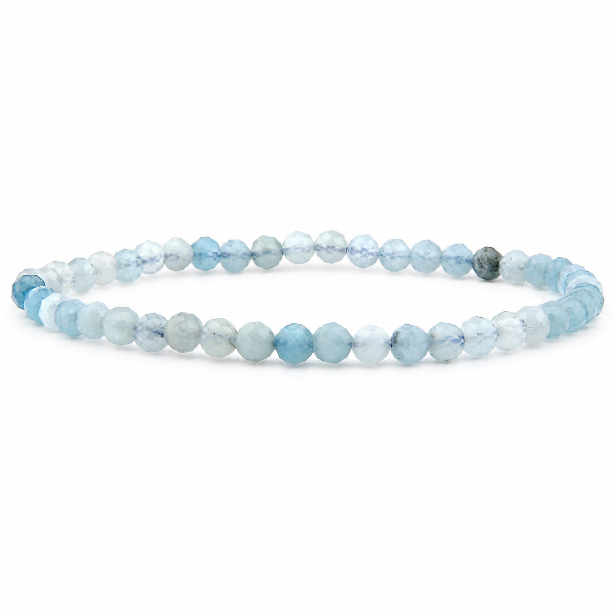 Aquamarin facettiertes Armband 3 mm / 4 mm