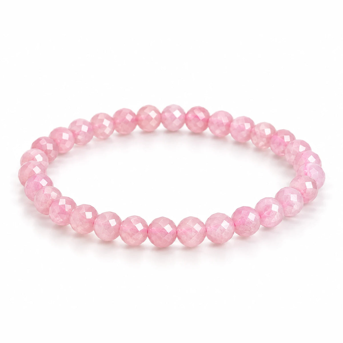 Rosenquarz Armband facettiert, 6 mm – Produktansicht