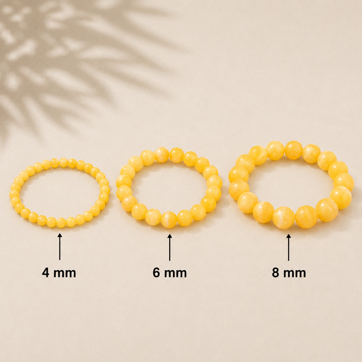 Gelbes Calcite Armband 4 mm / 6 mm / 8 mm
