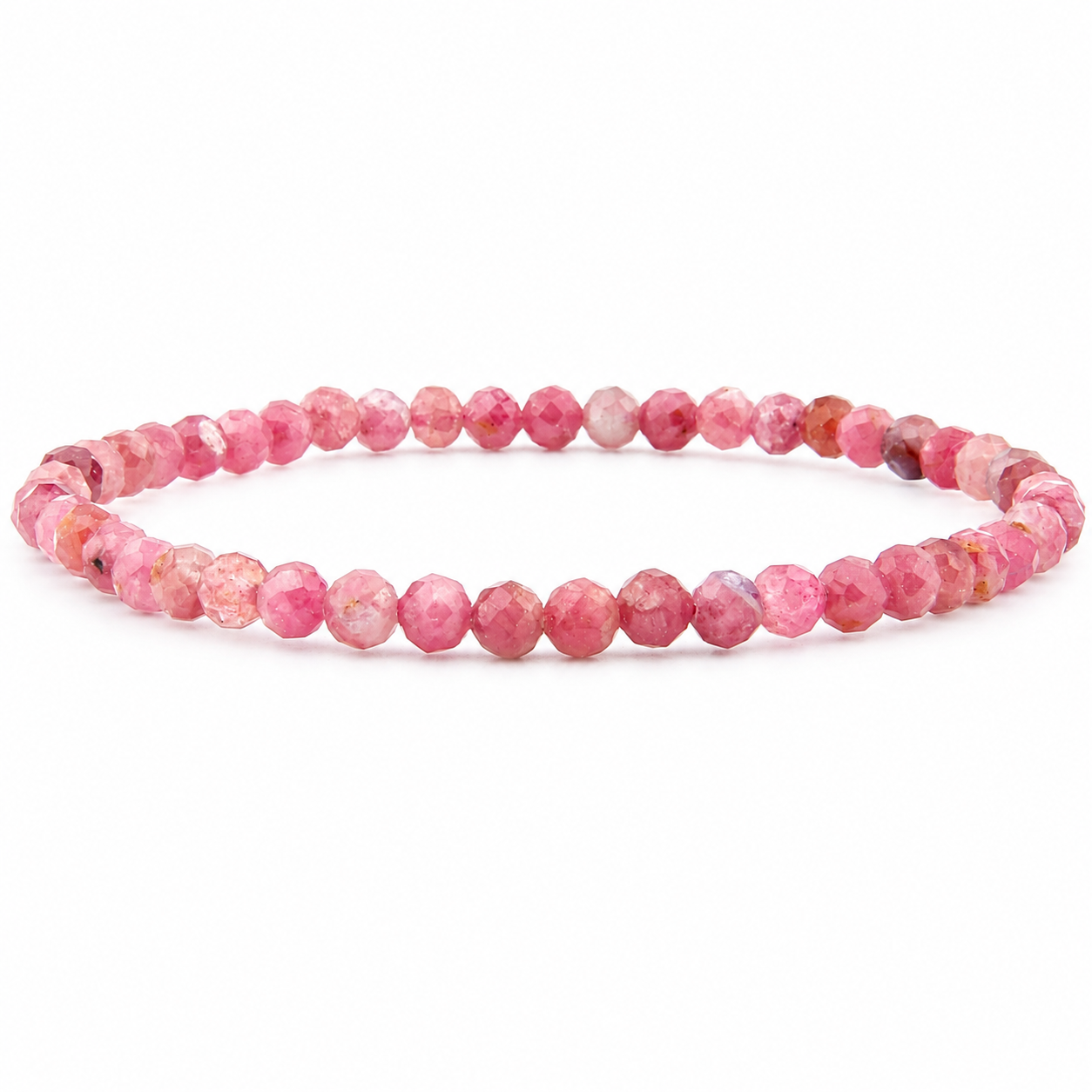 Pinker Turmalin facettiertes Armband 3 mm / 4 mm