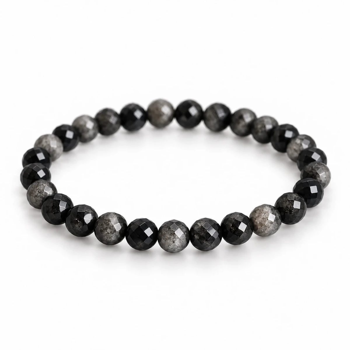 Silberobsidian Armband facettiert, 6 mm – Produktansicht