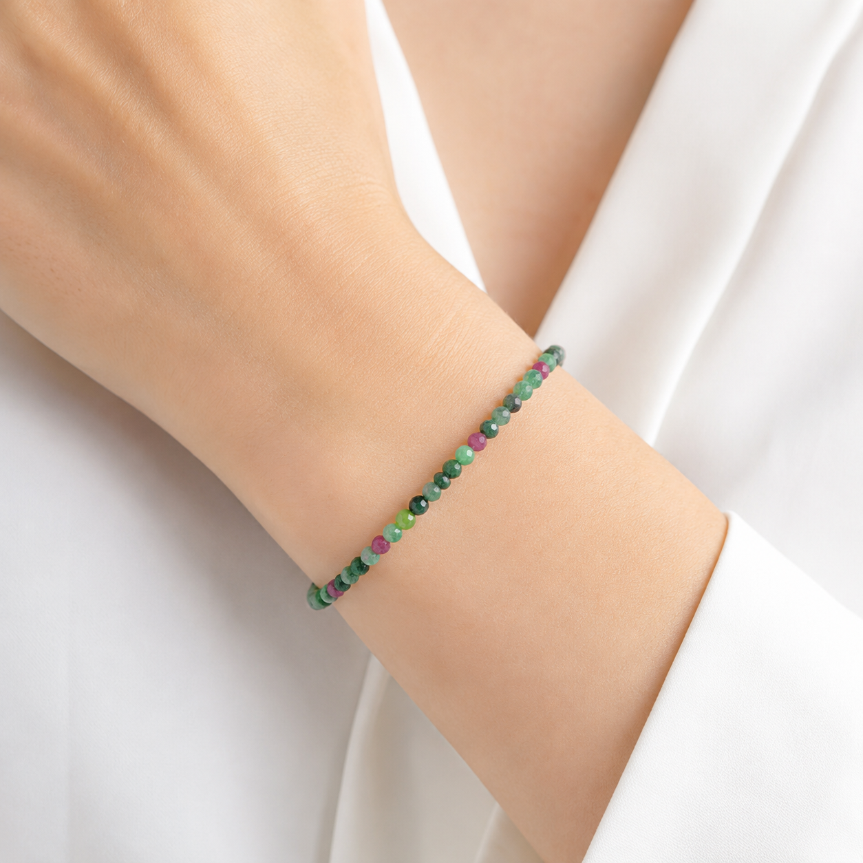 Rubin Zoisit Armband facettiert 3 mm / 4 mm