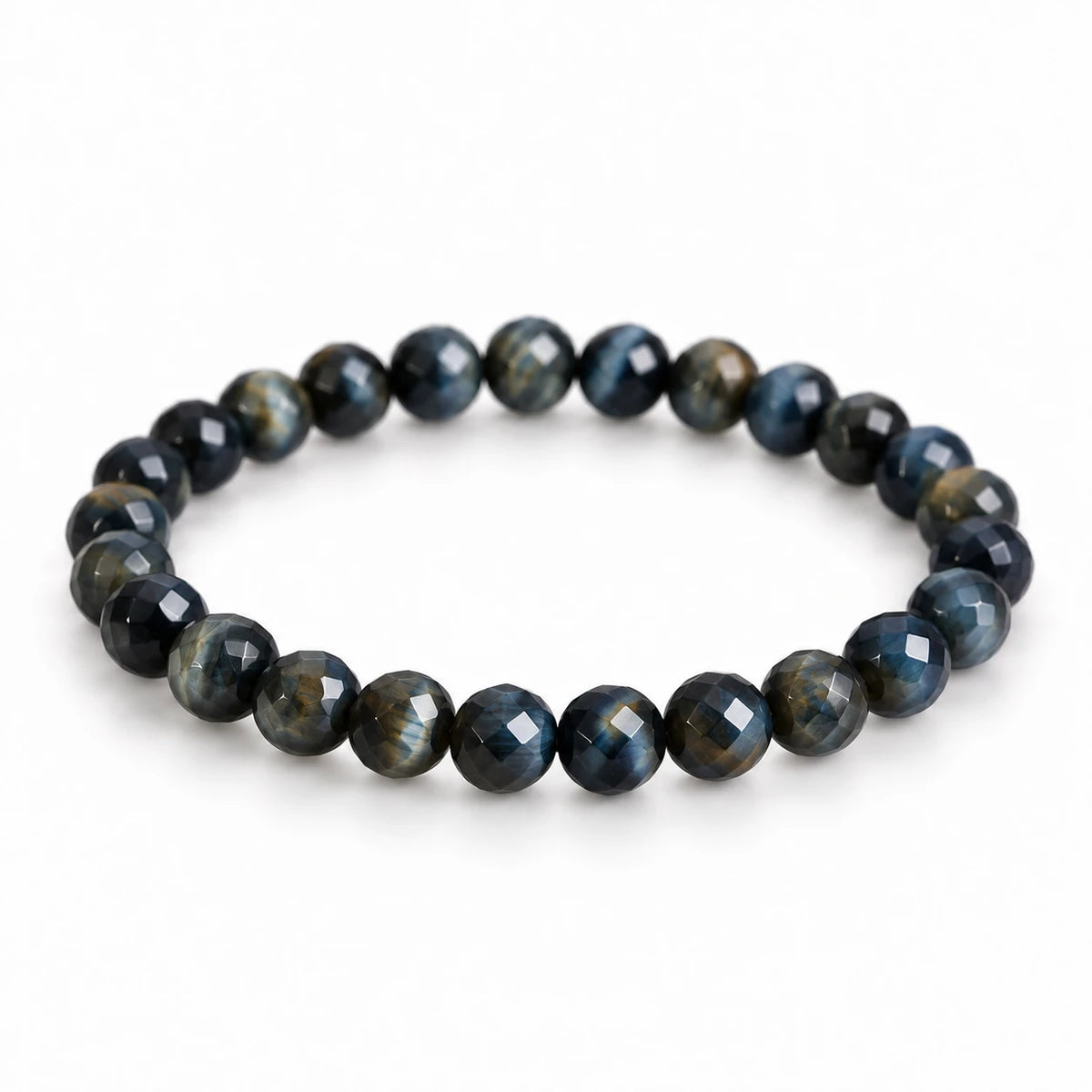 Blaues Tigerauge Armband facettiert, 6 mm – Produktansicht