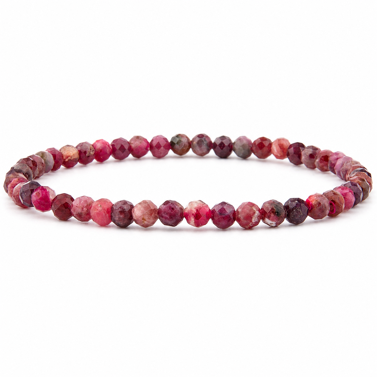 Roter Turmalin facettiertes Armband 3 mm / 4 mm