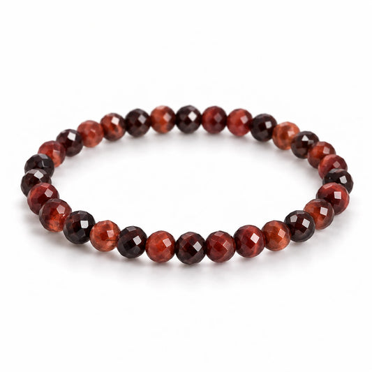 Rotes Tigerauge Armband facettiert, 6 mm – Produktansicht