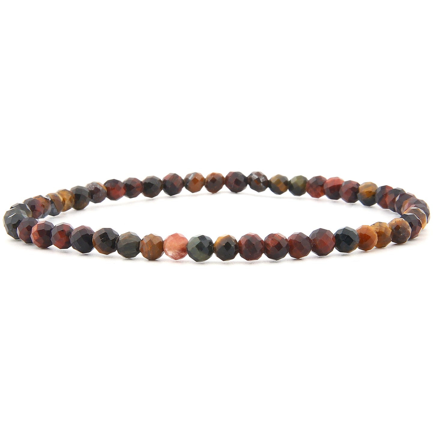 Tigerauge Mix Armband facettiert 3 mm / 4 mm
