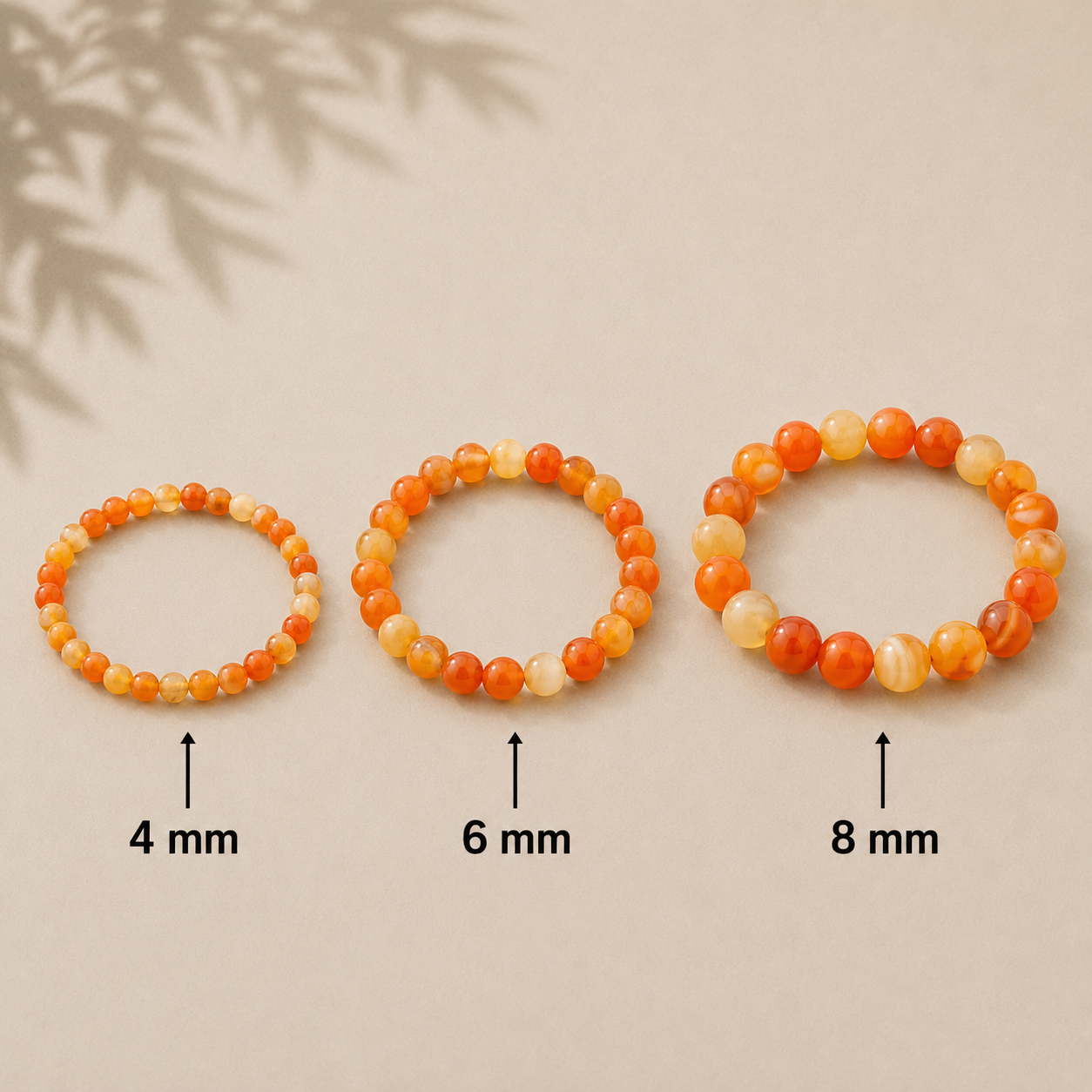Rotes Achat Armband 4 mm / 6 mm / 8 mm