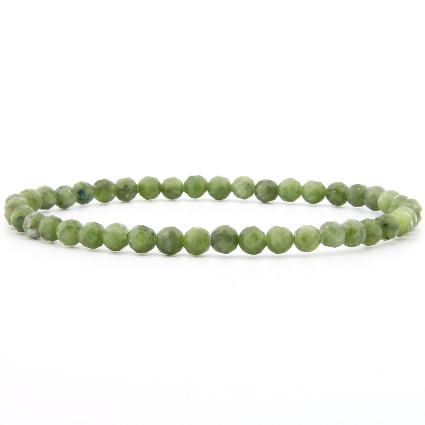 Grüner Jade Dunkel Armband facettiert 3 mm / 4 mm