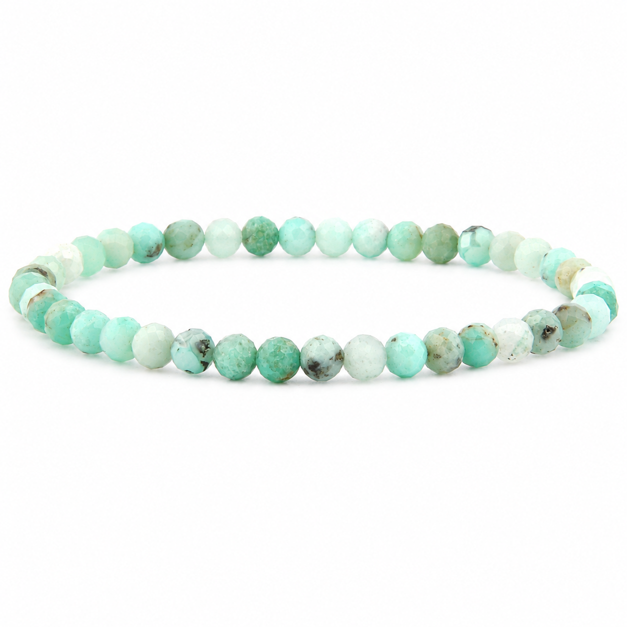 Chrysopras facettiertes Armband 3 mm / 4 mm