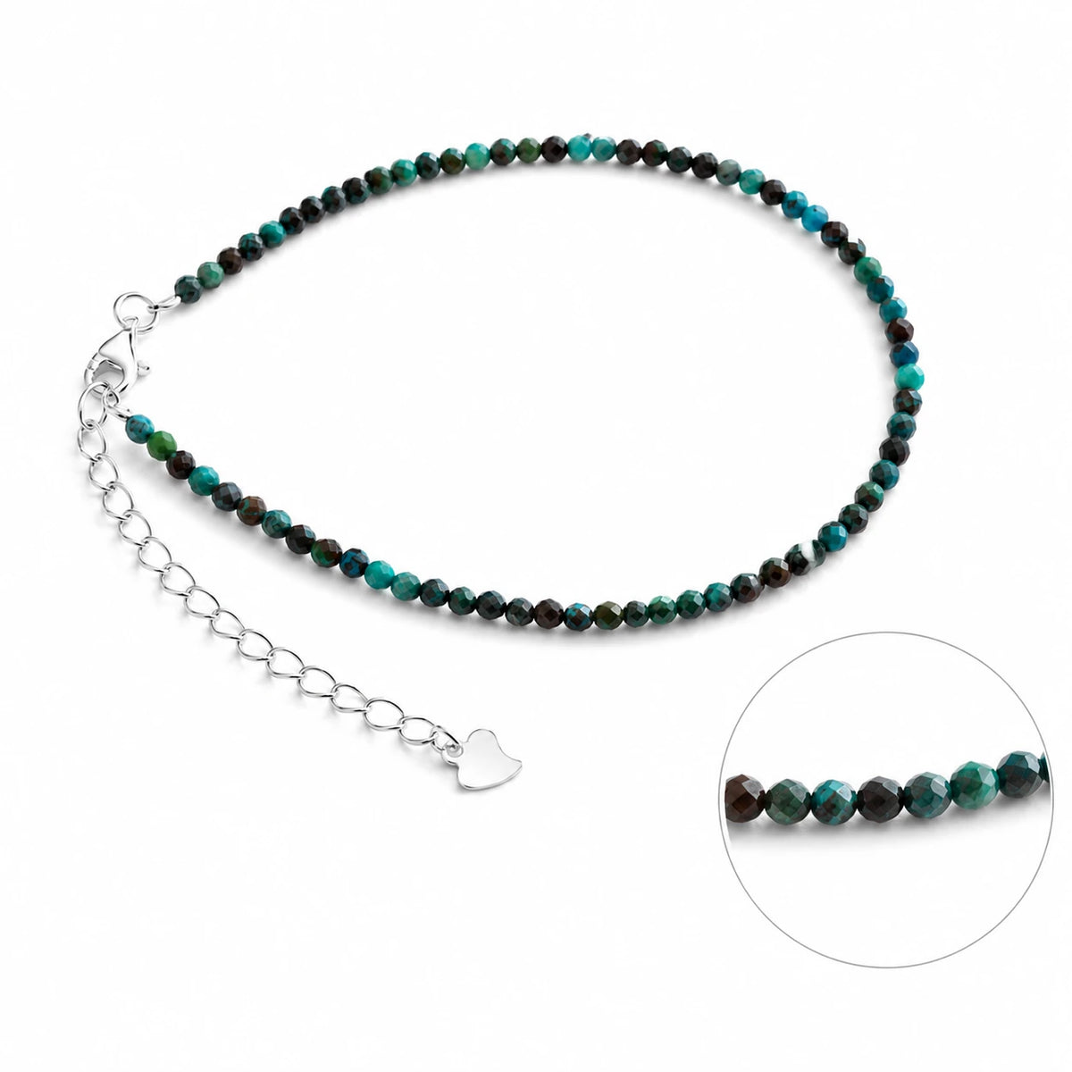 Chrysokoll Armband mit 925 Silber – Produktansicht