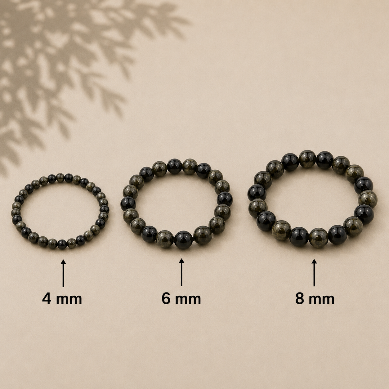 Gold Obsidian Armband 4 mm / 6 mm / 8 mm