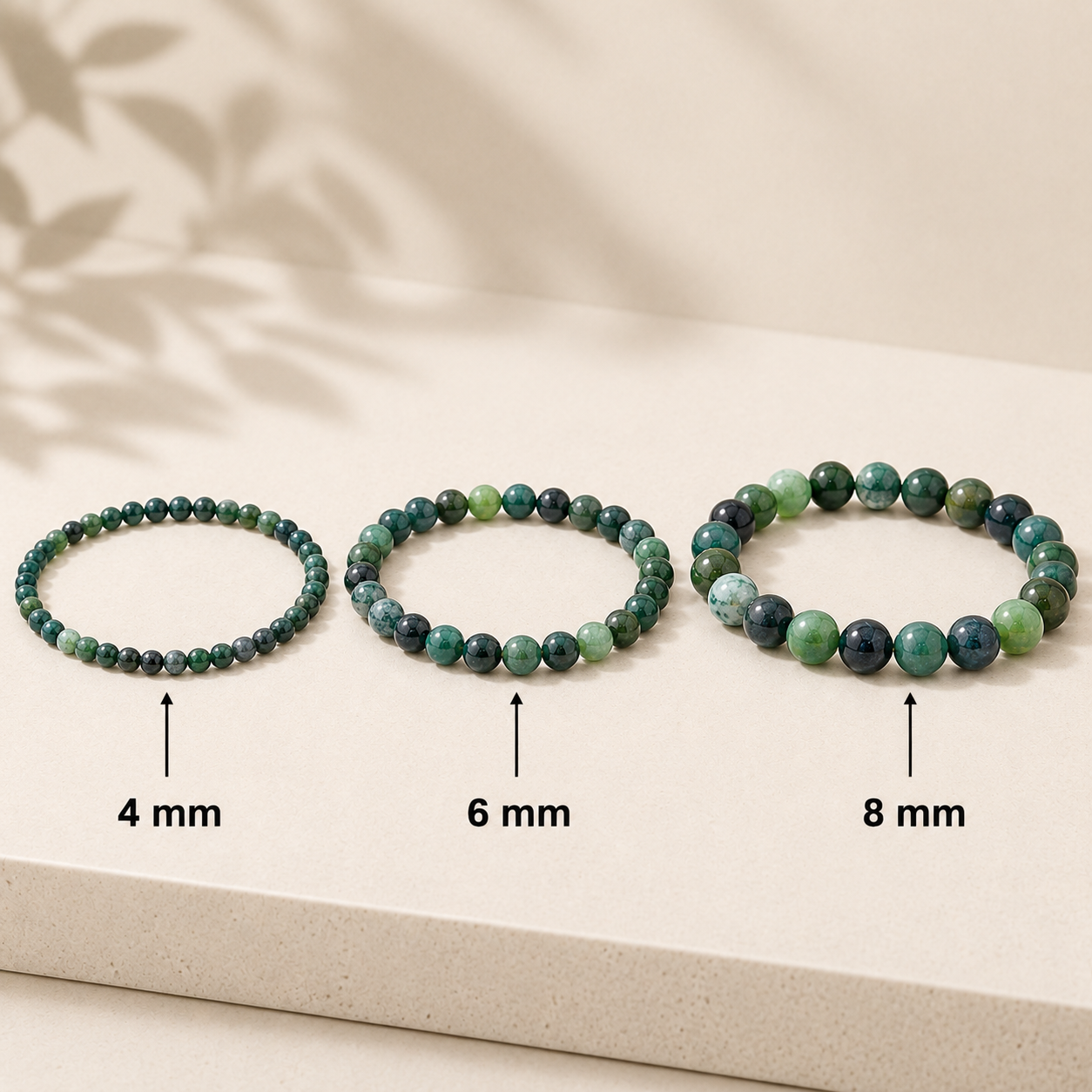 Moosachat Armband 4 mm / 6 mm / 8 mm