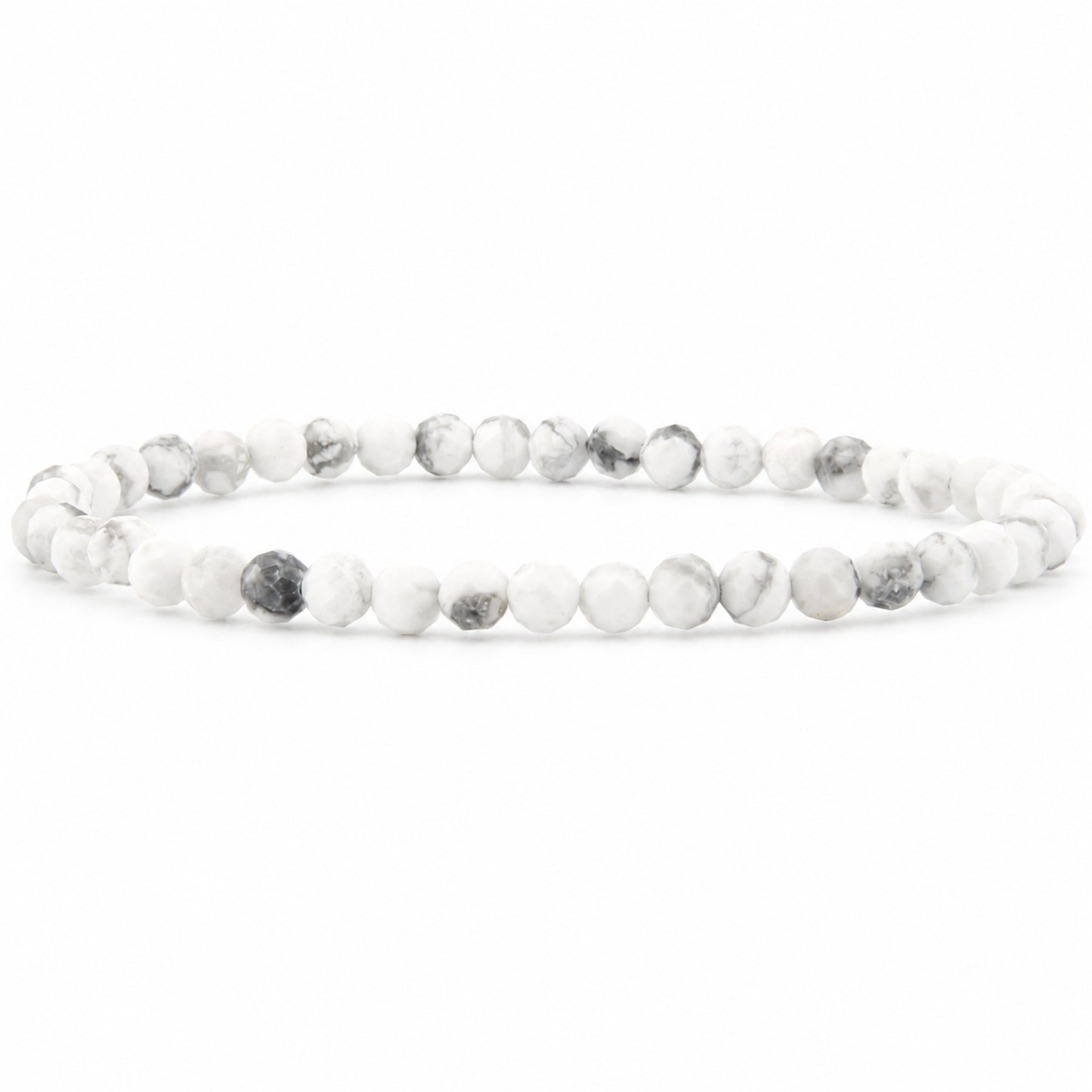 Howlith Armband facettiert 3 mm / 4 mm