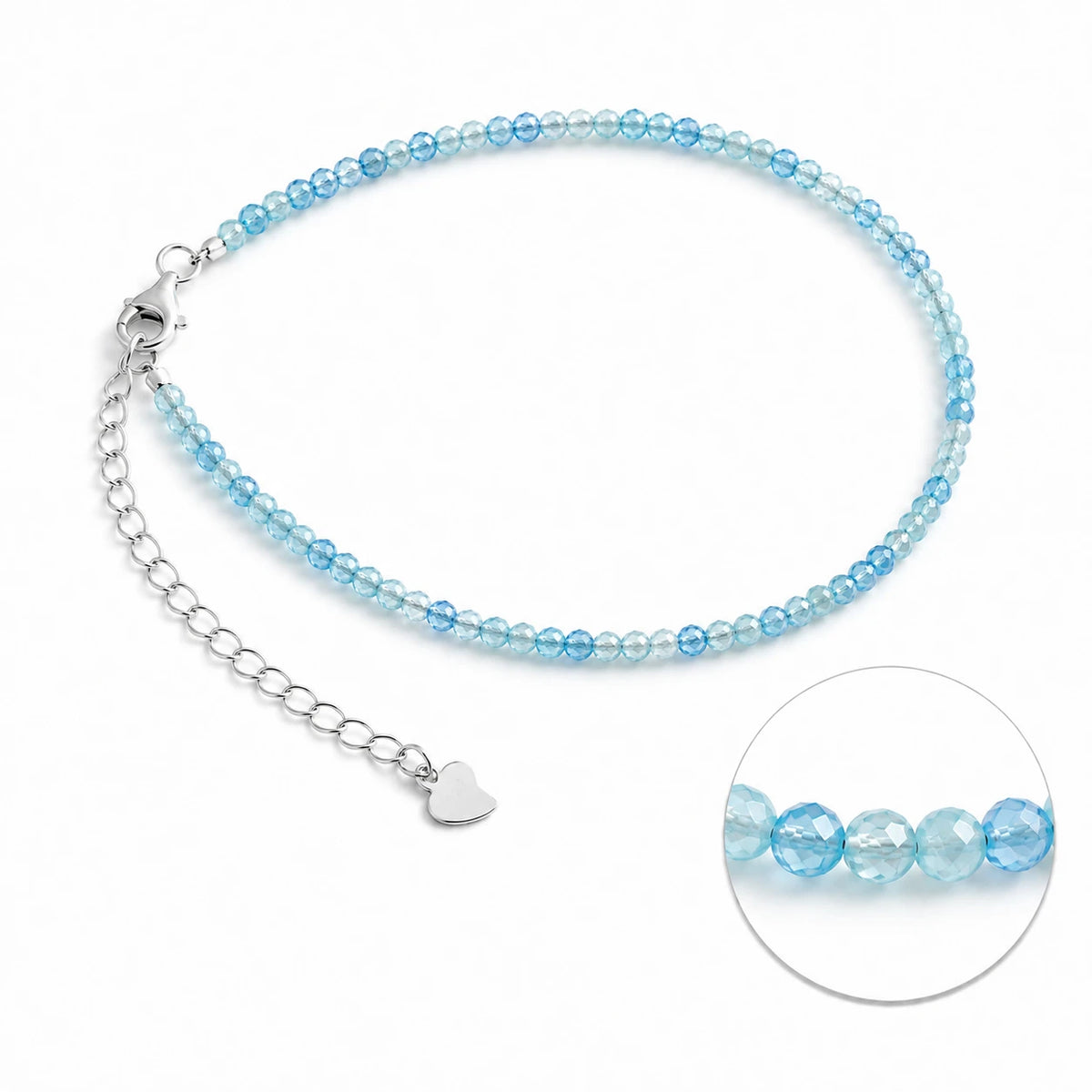 Aquamarin Armband mit 925 Silber – Produktansicht