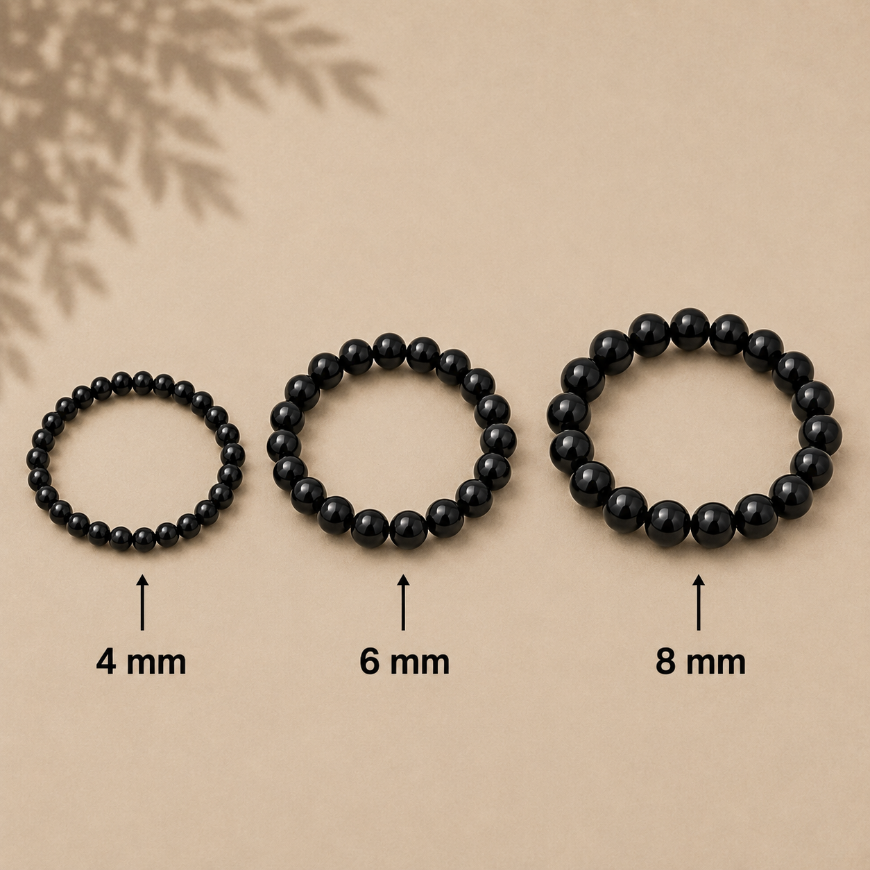 Schwarzes Onyx Armband 4 mm / 6 mm / 8 mm