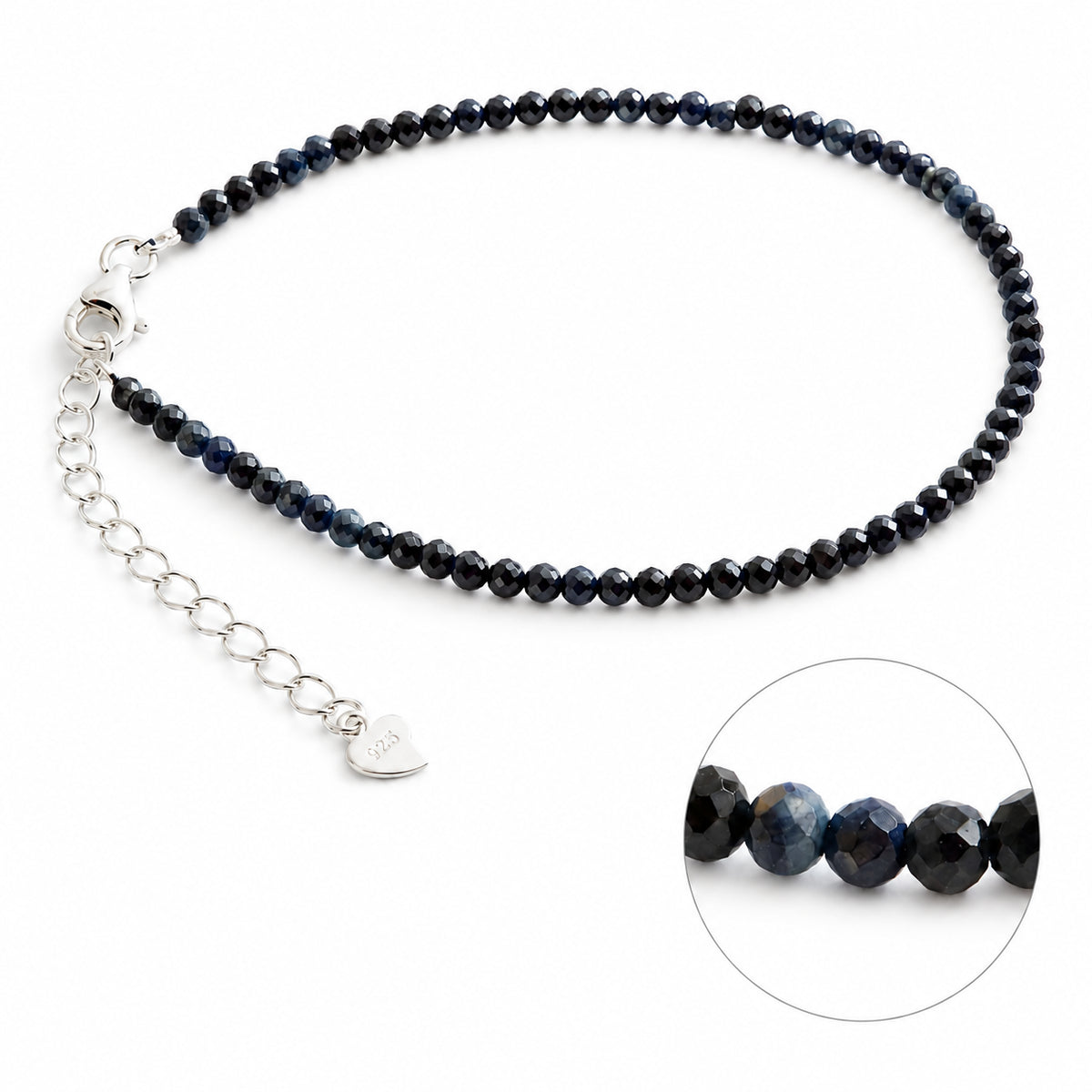 Blauer Saphir Armband mit 925 Silber – Produktansicht