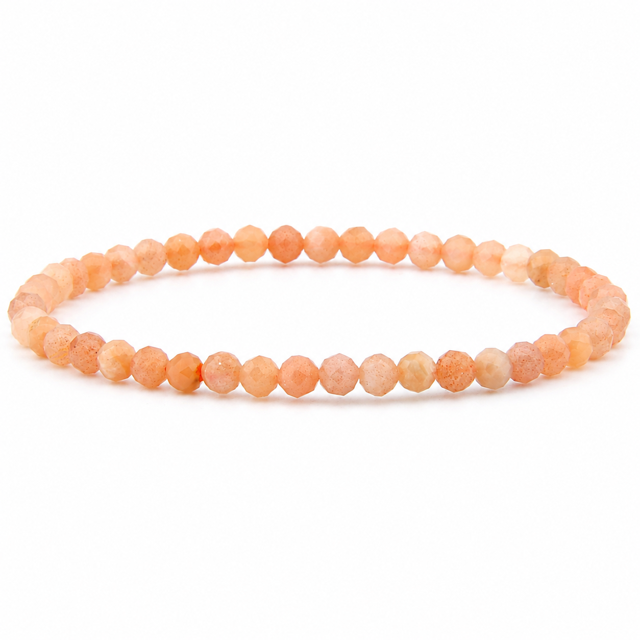 Pinker Mondstein facettiertes Armband 3 mm / 4 mm