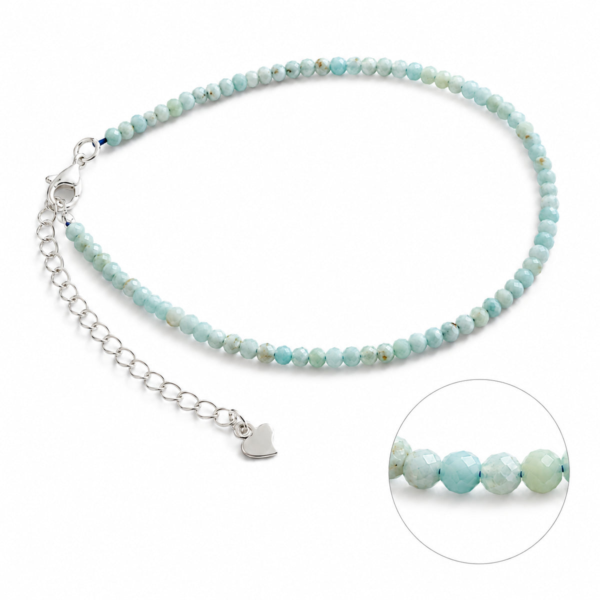 Larimar Armband mit 925 Silber – Produktansicht