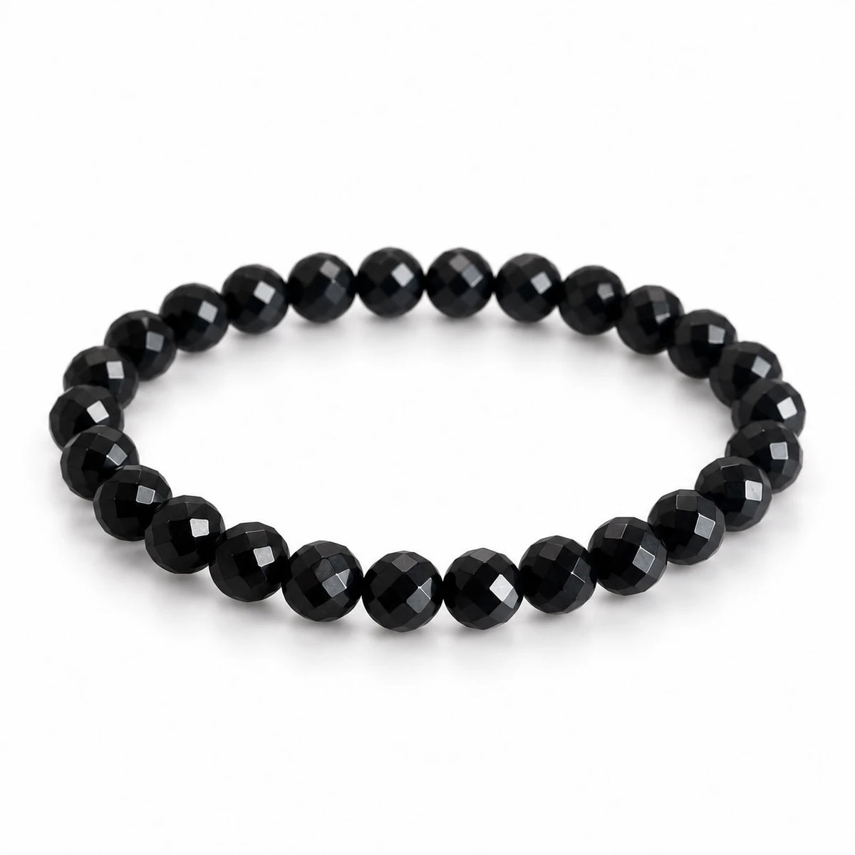 Schwarzer Onyx Armband facettiert, 6 mm – Produktansicht