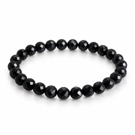 Schwarzer Onyx Armband facettiert, 6 mm – Produktansicht