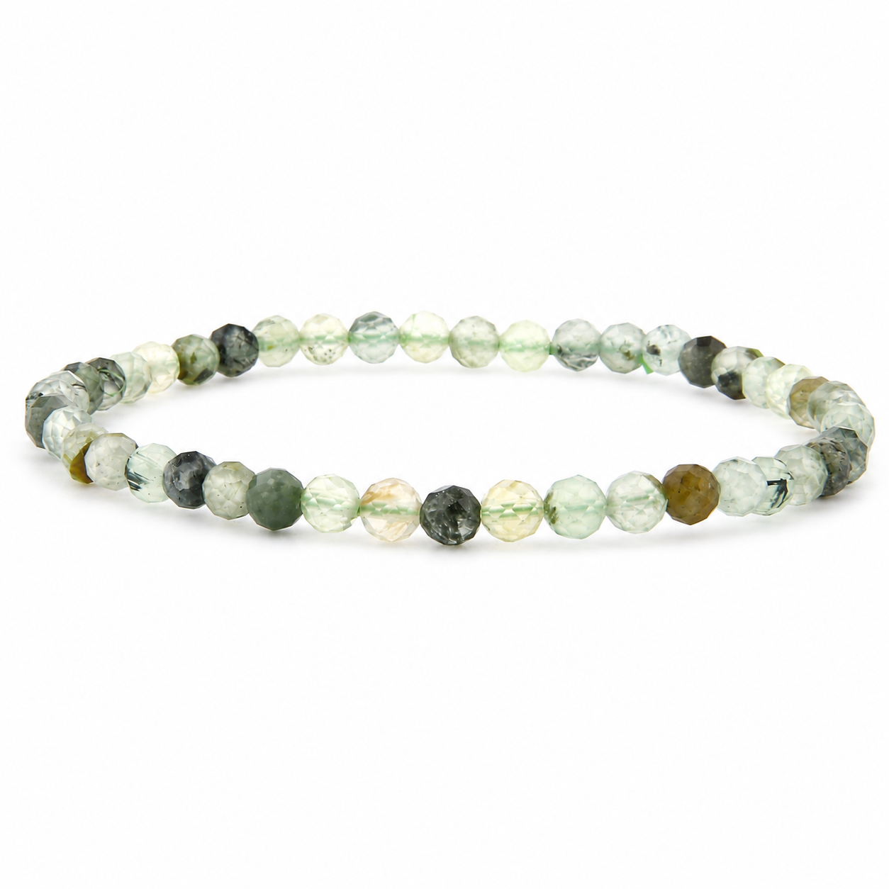 Prehnit facettiertes Armband 3 mm / 4 mm