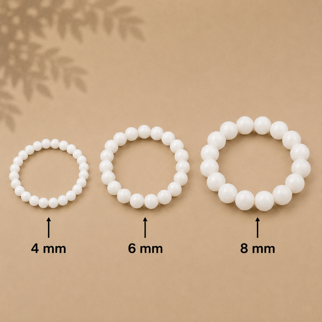 Shell Stein Armband 4 mm / 6 mm / 8 mm