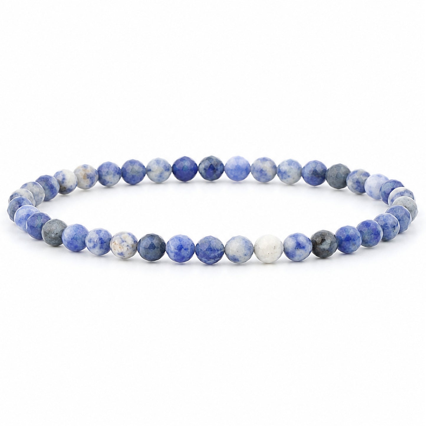Blauer Jaspis Armband facettiert 3 mm / 4 mm
