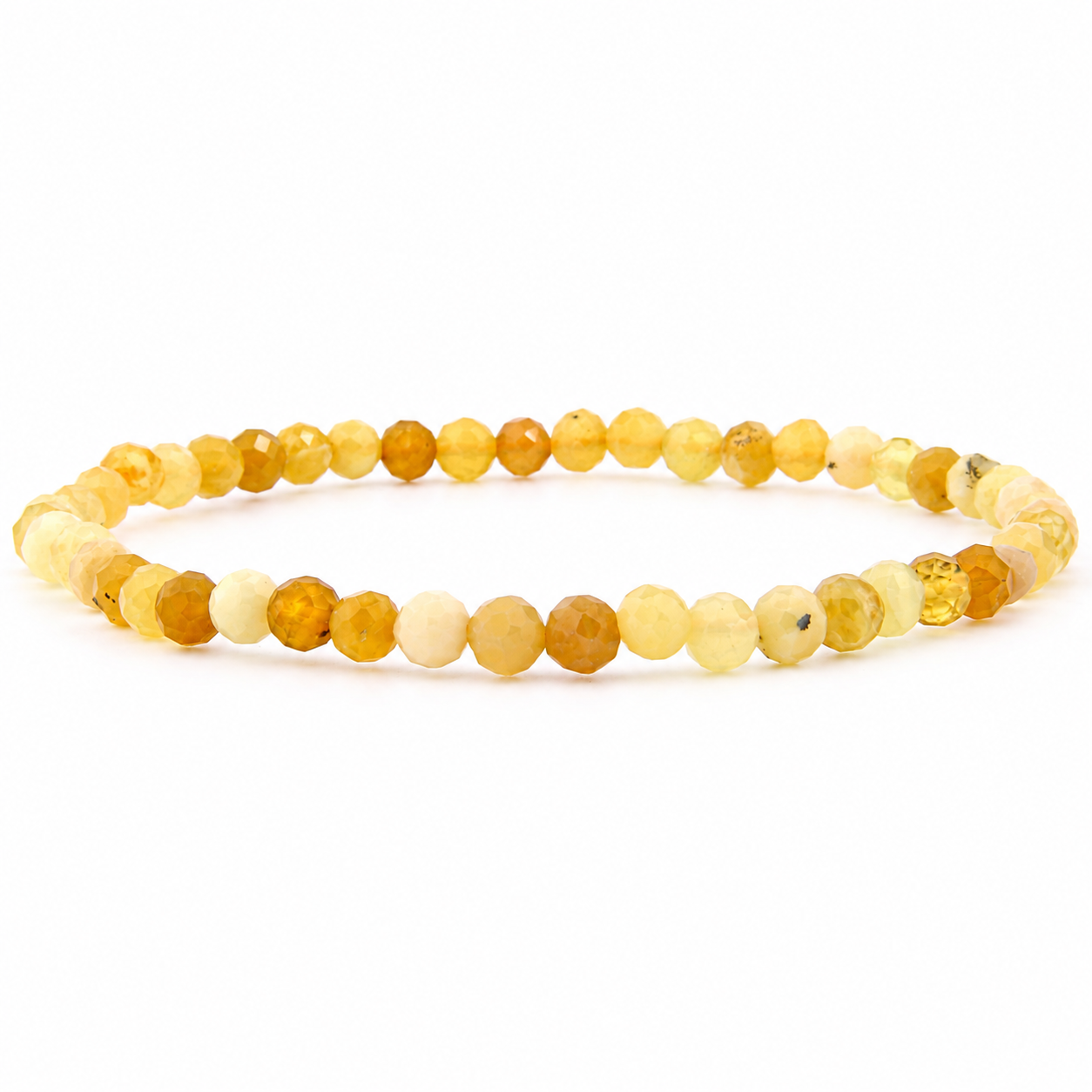 Gelber Opal facettiertes Armband 3 mm / 4 mm