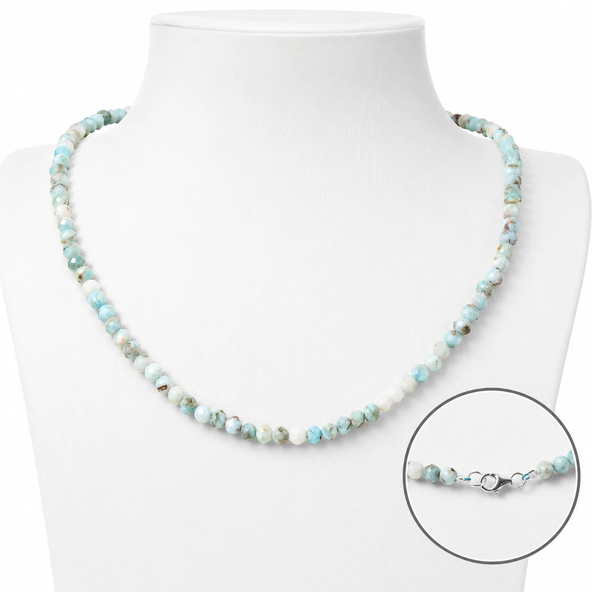 Larimar Halskette facettiert – Produktansicht