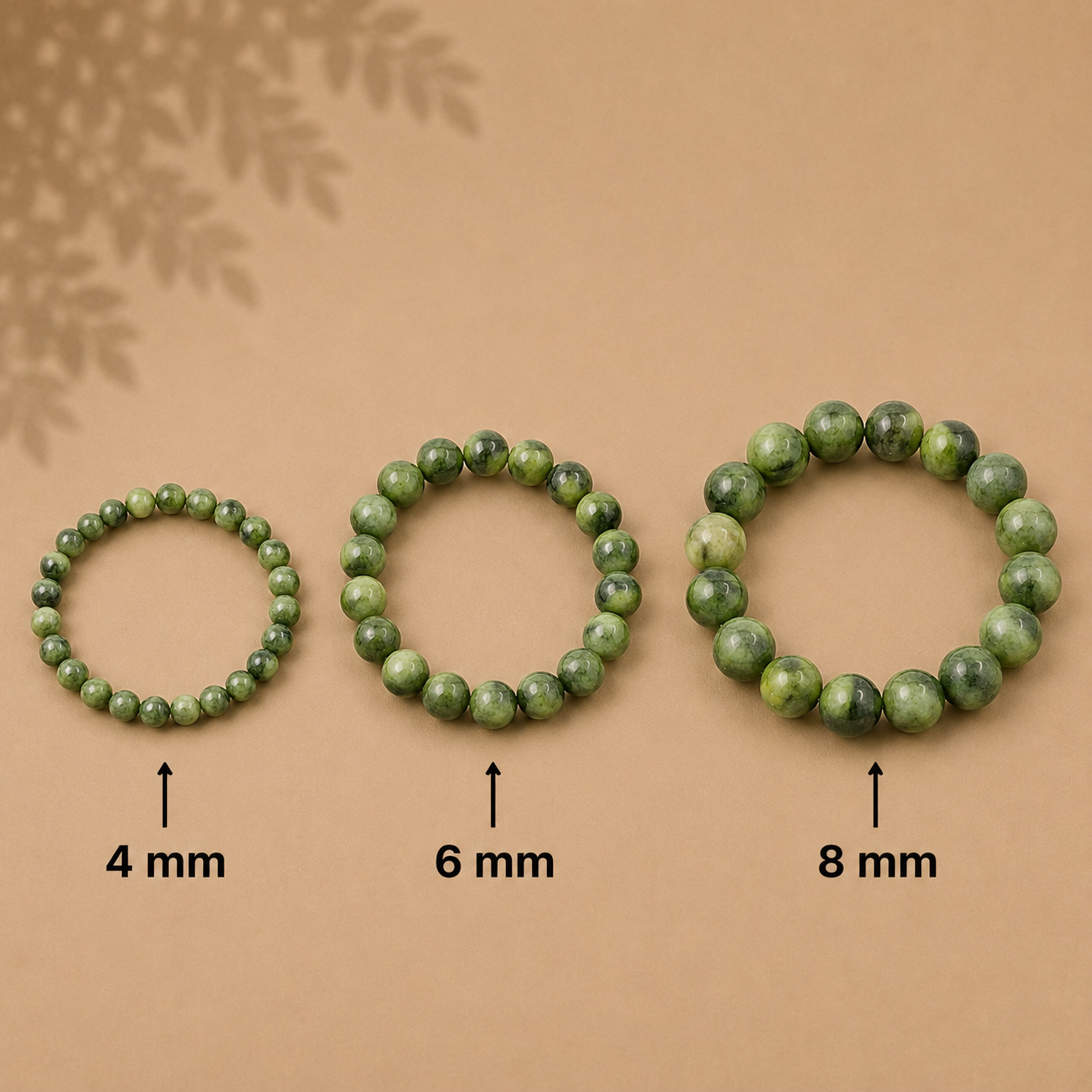 Grünes Serpentin Jade Armband 4 mm / 6 mm / 8 mm