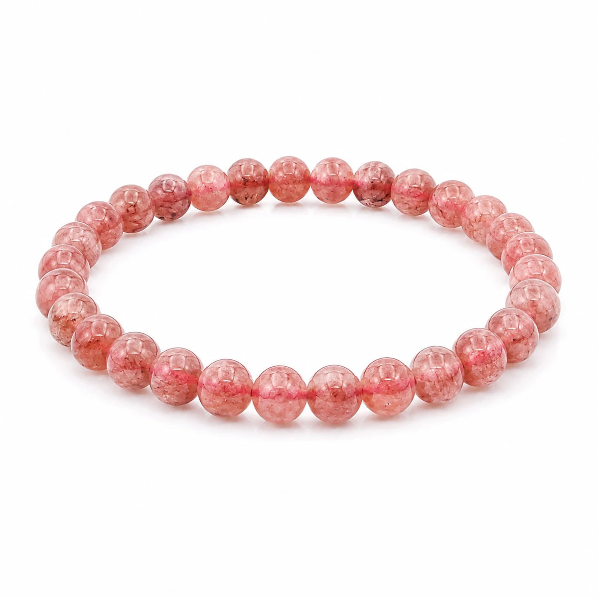Erdbeerquarz Armband rund – Produktansicht