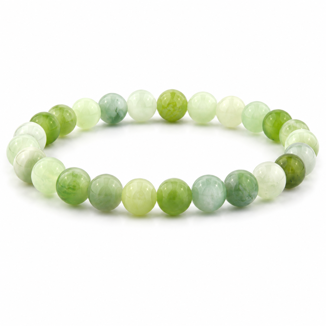 Serpentin Jade Light Armband 4 mm / 6 mm / 8 mm
