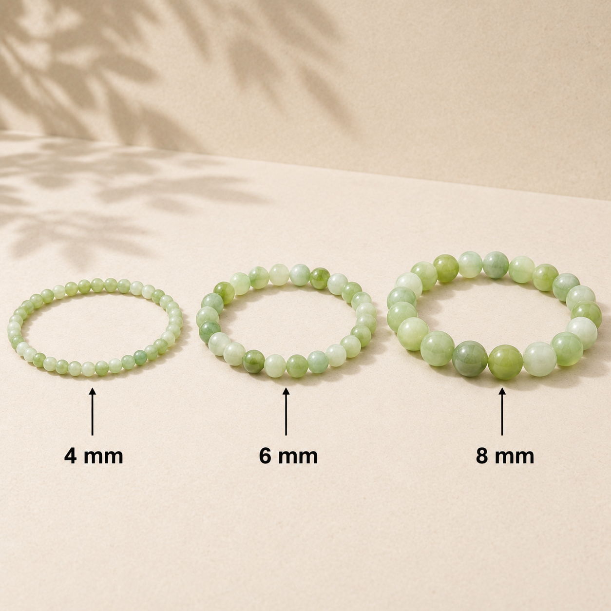 Serpentin Jade Light Armband 4 mm / 6 mm / 8 mm
