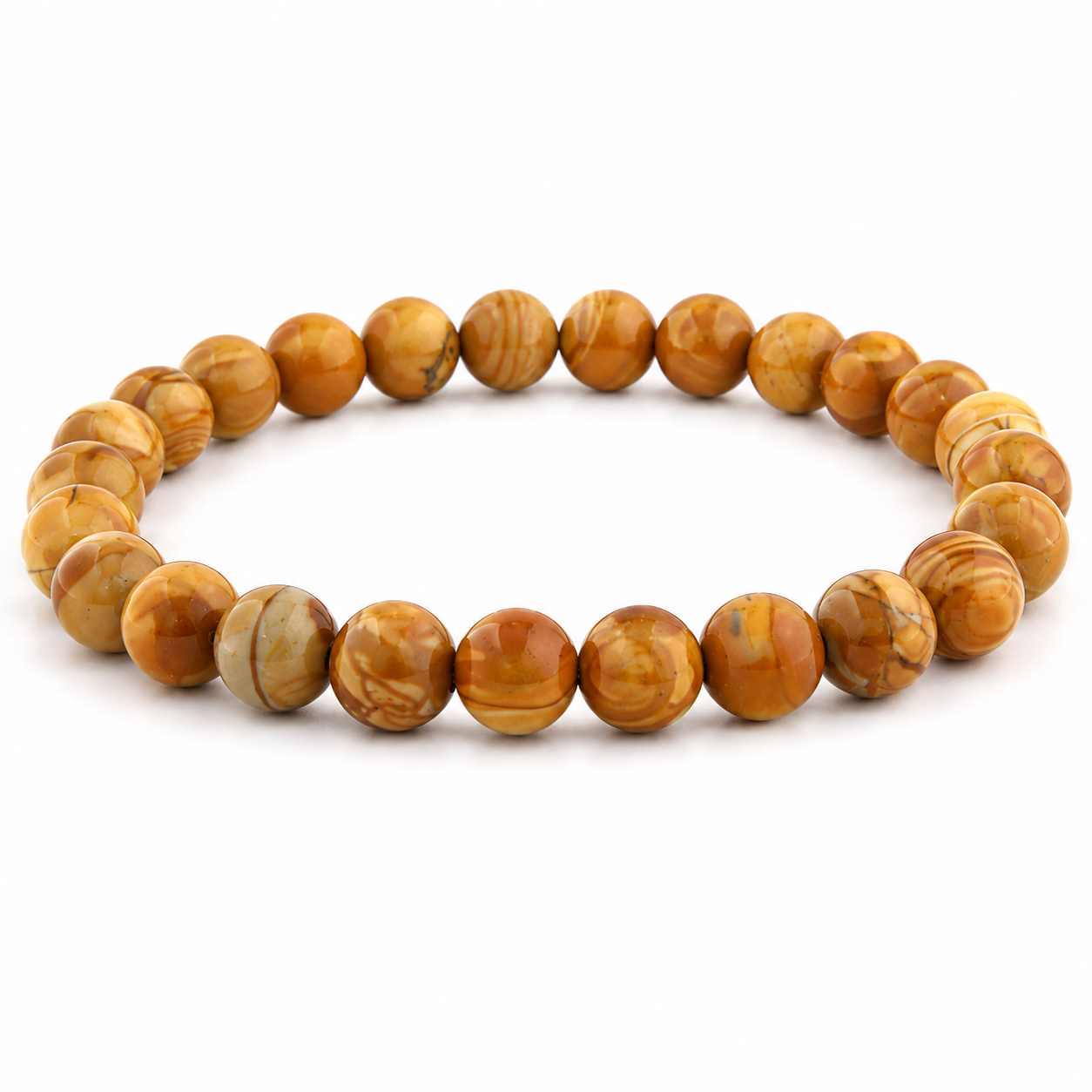 Holz Spitz Jaspis Armband 4 mm / 6 mm / 8 mm