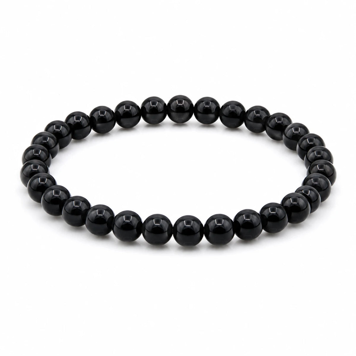Schwarzer Turmalin Armband rund – Produktansicht