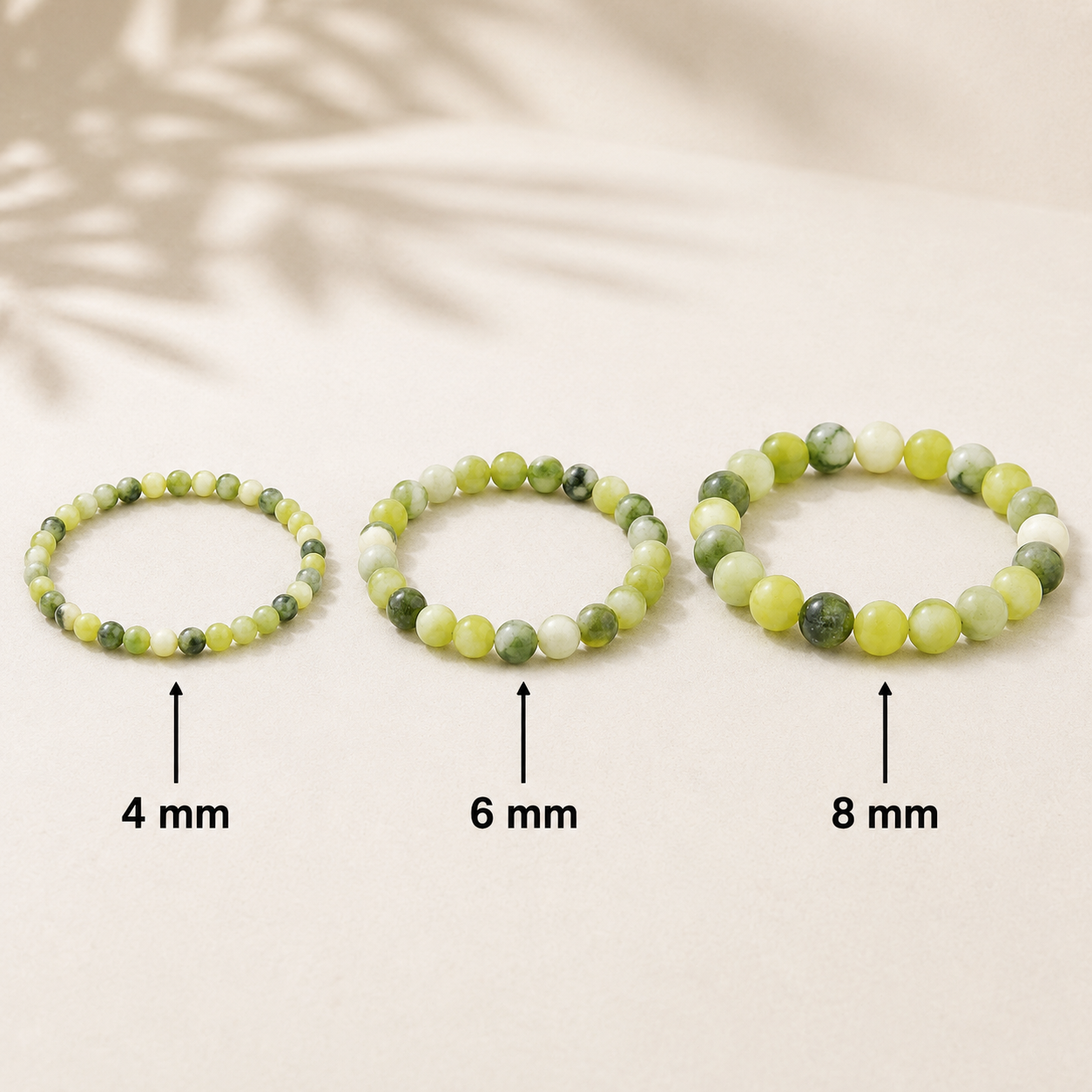 Serpentin Jade Armband 4 mm / 6 mm / 8 mm