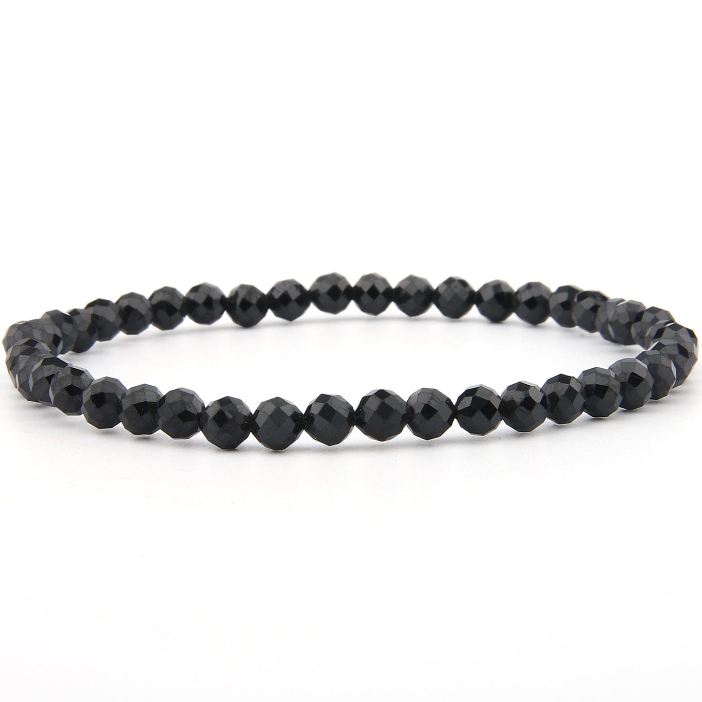 Schwarzer Spinel Armband facettiert 3 mm / 4 mm