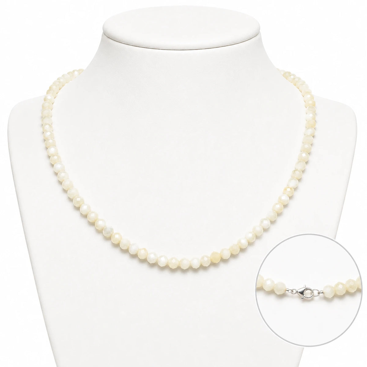 Muschelstein Halskette facettiert – Produktansicht