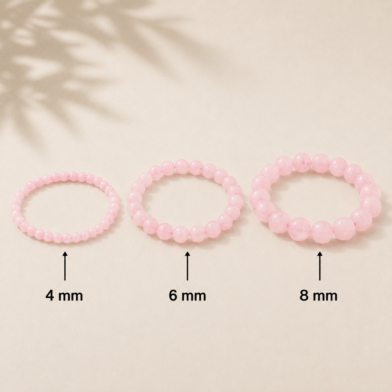 Rosenquarz Armband 4 mm / 6 mm / 8 mm