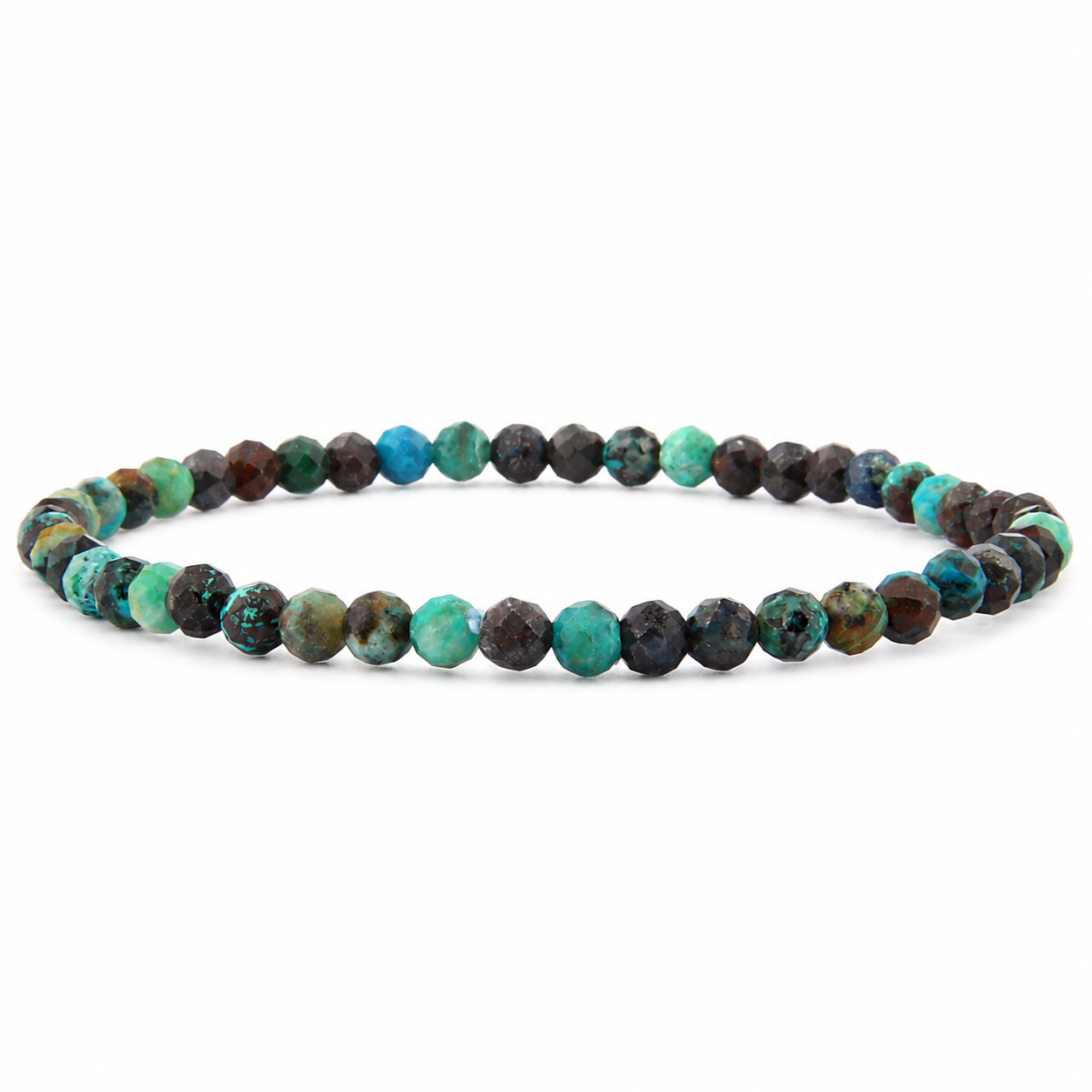 Chrysokoll facettiertes Armband 3 mm / 4 mm
