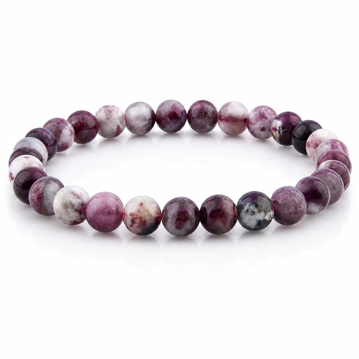 Roter Turmalin Armband rund – Produktansicht