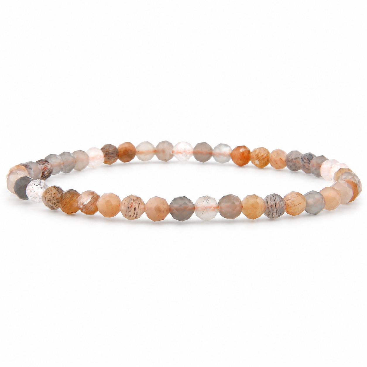 Mondstein Mix facettiertes Armband 3 mm / 4 mm